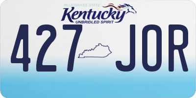 KY license plate 427JOR
