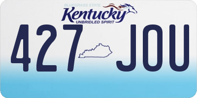 KY license plate 427JOU