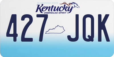 KY license plate 427JQK