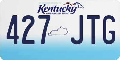 KY license plate 427JTG