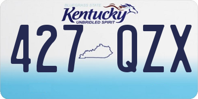 KY license plate 427QZX