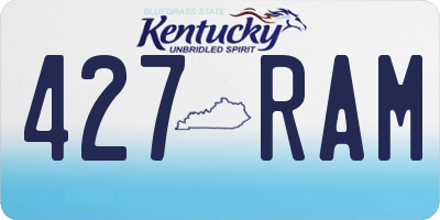 KY license plate 427RAM
