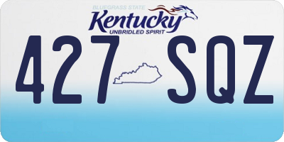 KY license plate 427SQZ