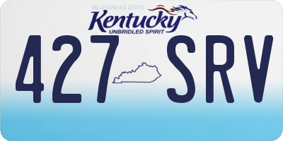 KY license plate 427SRV
