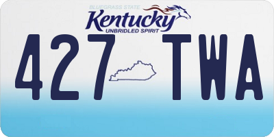 KY license plate 427TWA