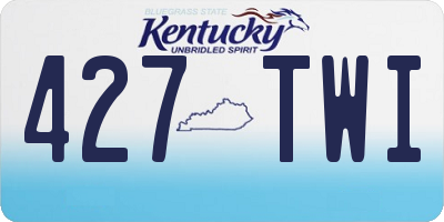 KY license plate 427TWI