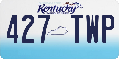 KY license plate 427TWP