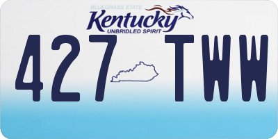 KY license plate 427TWW