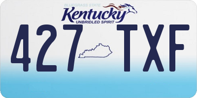 KY license plate 427TXF