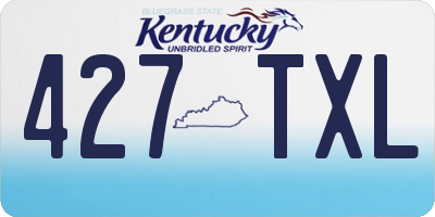 KY license plate 427TXL
