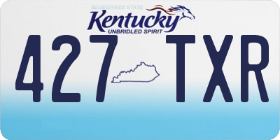 KY license plate 427TXR