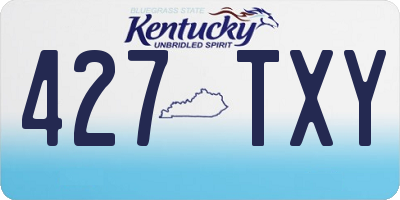 KY license plate 427TXY