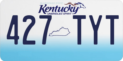 KY license plate 427TYT