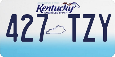 KY license plate 427TZY