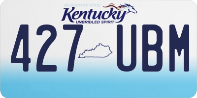 KY license plate 427UBM