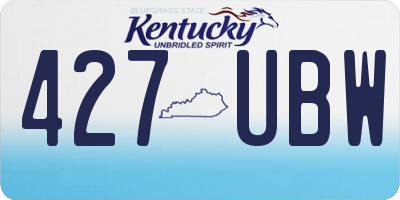 KY license plate 427UBW