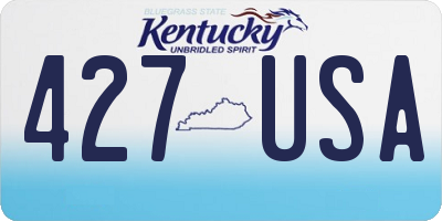 KY license plate 427USA