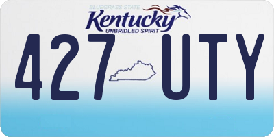 KY license plate 427UTY