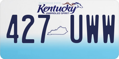 KY license plate 427UWW