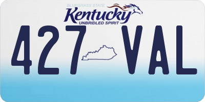 KY license plate 427VAL