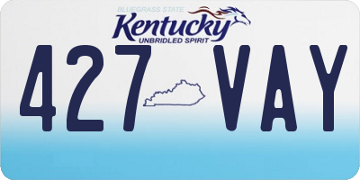 KY license plate 427VAY