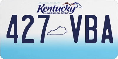 KY license plate 427VBA