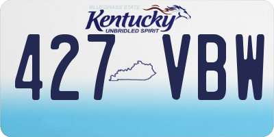 KY license plate 427VBW
