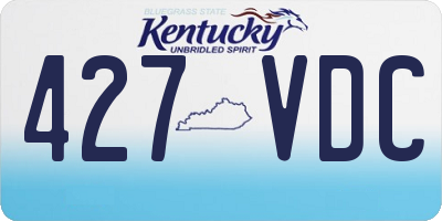 KY license plate 427VDC