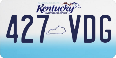 KY license plate 427VDG