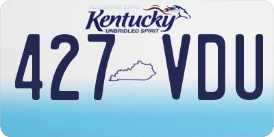 KY license plate 427VDU