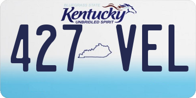 KY license plate 427VEL