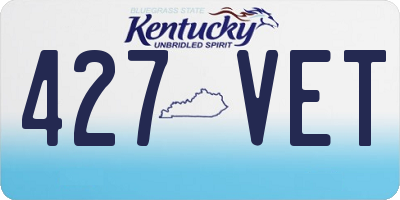 KY license plate 427VET