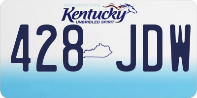 KY license plate 428JDW