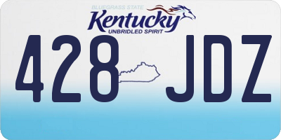 KY license plate 428JDZ