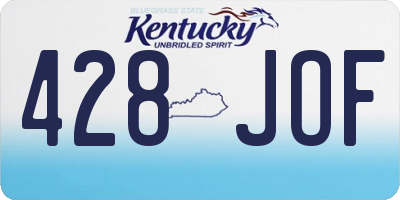 KY license plate 428JOF