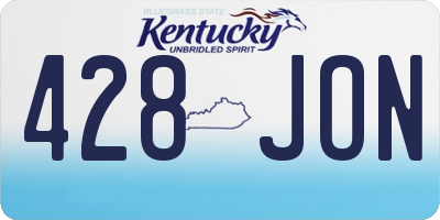 KY license plate 428JON