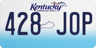 KY license plate 428JOP