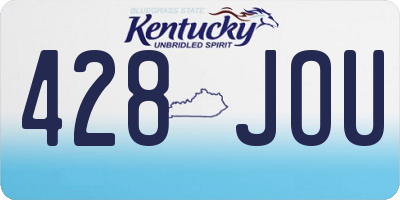 KY license plate 428JOU