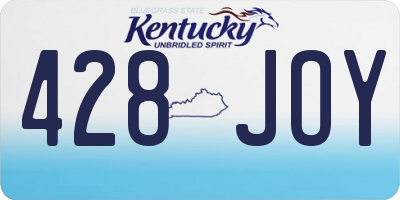 KY license plate 428JOY