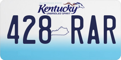 KY license plate 428RAR