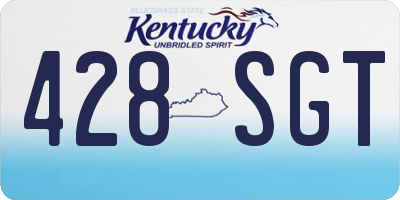 KY license plate 428SGT