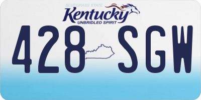 KY license plate 428SGW