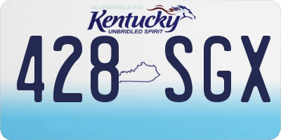 KY license plate 428SGX