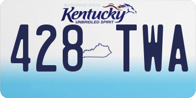 KY license plate 428TWA