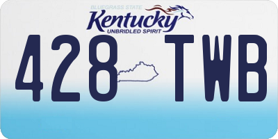 KY license plate 428TWB