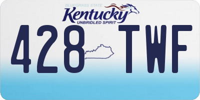 KY license plate 428TWF