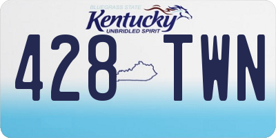 KY license plate 428TWN