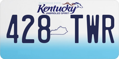 KY license plate 428TWR