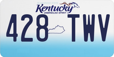 KY license plate 428TWV
