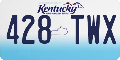 KY license plate 428TWX